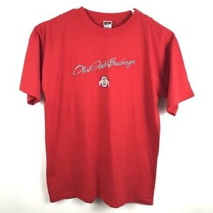 Ohio State Buckeye Mens Shirt Size XL Red Short Sleeve 100% Cotton T Shirt
